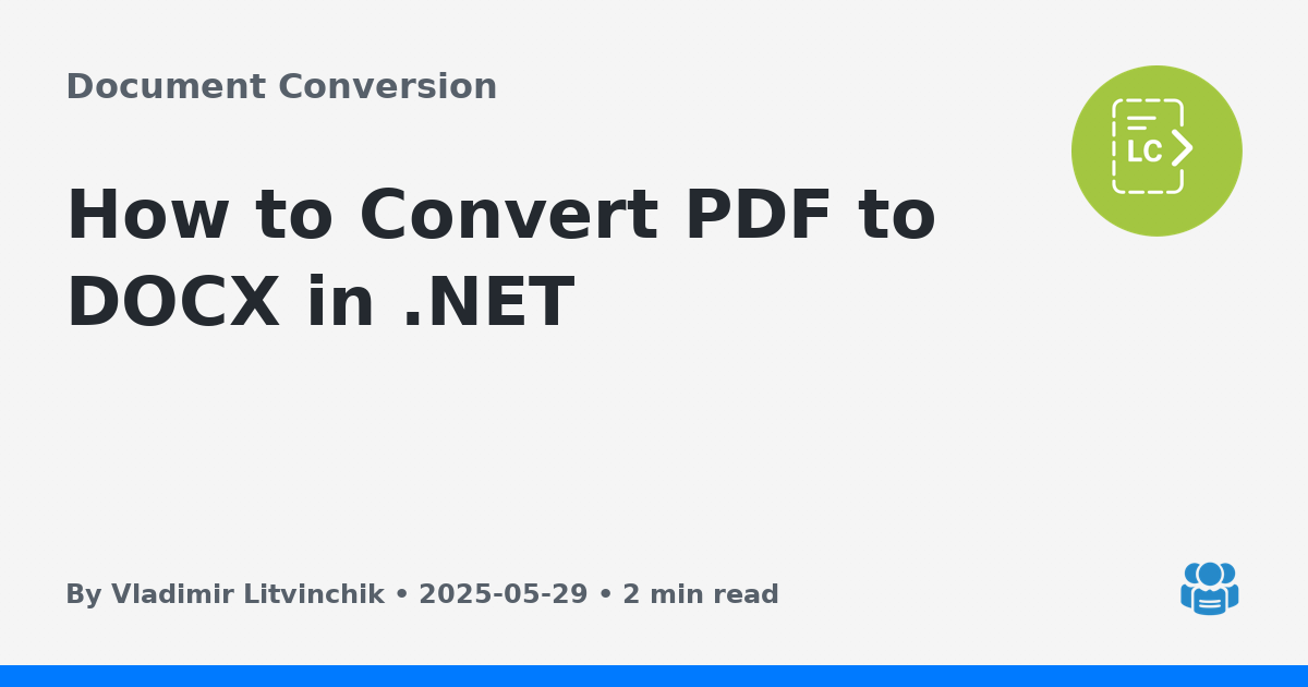 How to Convert PDF to DOCX in .NET