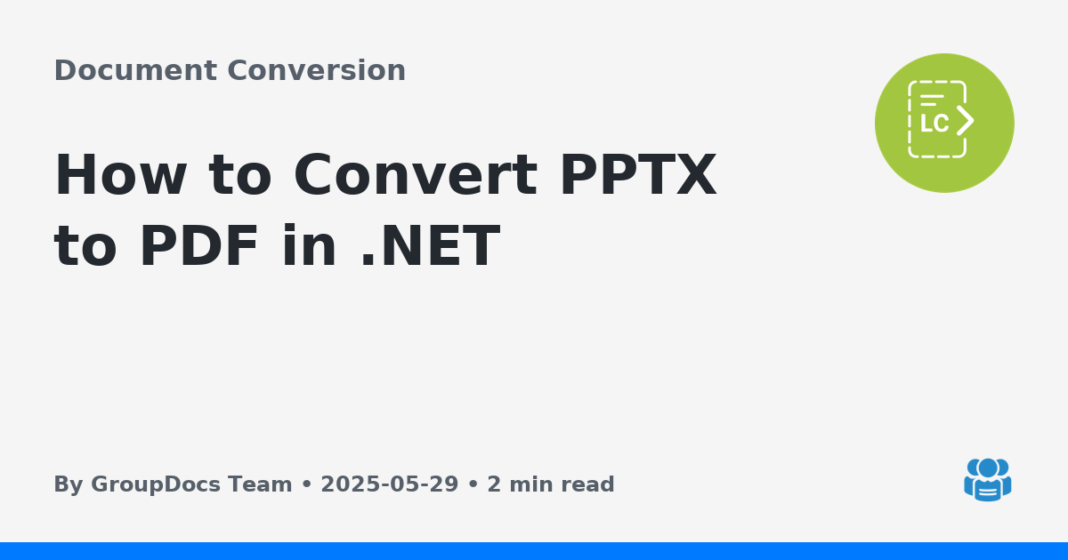 How to Convert PPTX to PDF in .NET