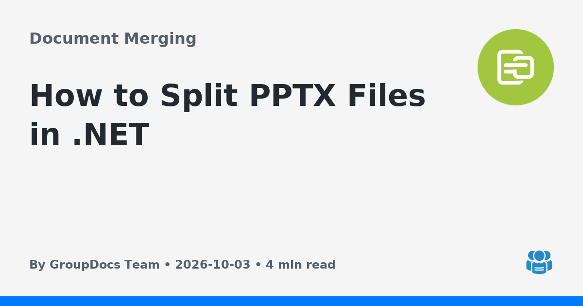 How to Split PPTX Files in .NET