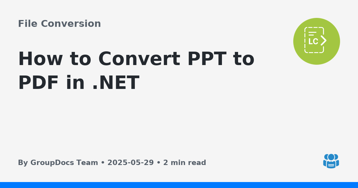 How to Convert PPT to PDF in .NET
